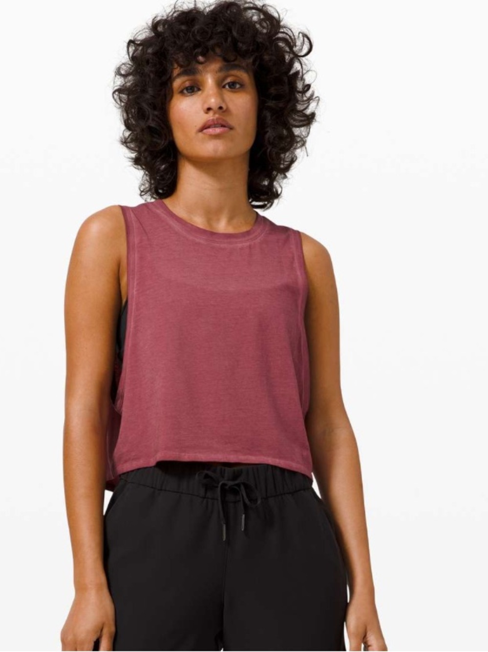 LULULEMON Cut Back Sleeveless Crop Tank Top - Washed Chianti 10